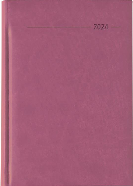 Diary 2024 - A5 One Day A Page Dark Pink - Saturday And Sunday Half Page
