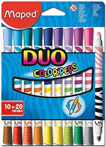 Dual-Colour Felt-Tip Pens X10 Colour Peps Duo Colours
