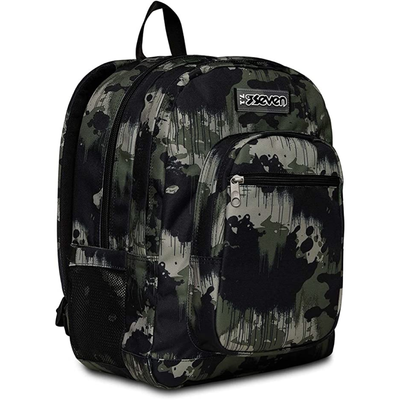 Seven Freethink Boy Verde Militare Backpack 2 Large Compartments 