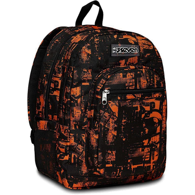 Seven Freethink Black \ Orange Backpack 2 Large Compartments 