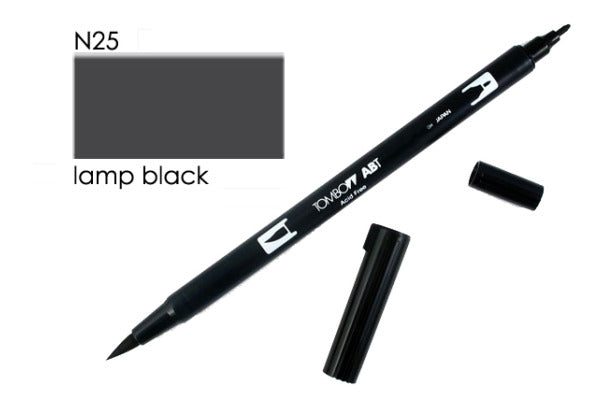 Tombow Dual Brush Pen Lamp Black N25