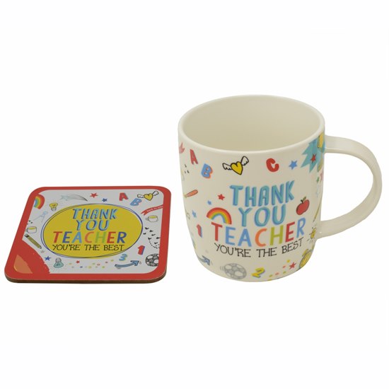 Mug And Coaster - Thank You Teacher