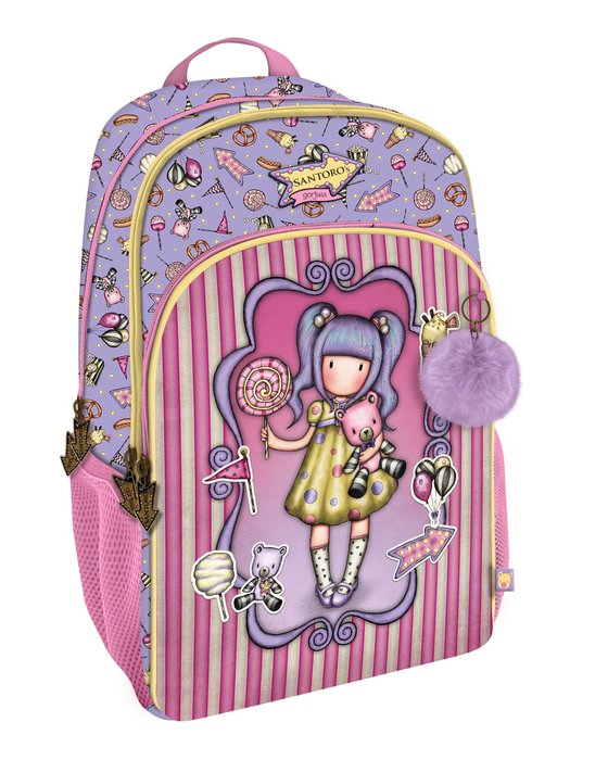 Backpack 3 Zippers Lilac Gorjuss Fairground