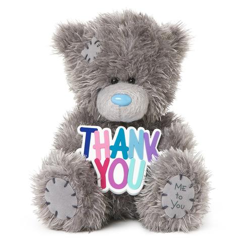 5" Tatty Teddy With Multi Coloured Thank You Sign