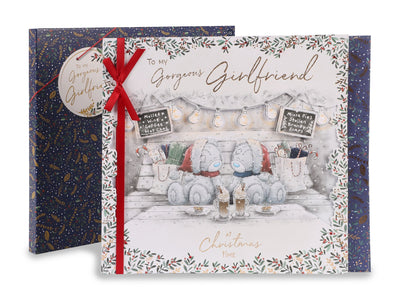 Girlfriend Bears On Sofa Christmas Luxury Boxed Card 35X31Cm