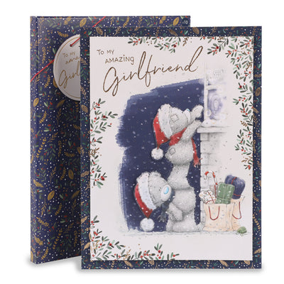 Girlfriend Bears With Shopping Bags Christmas - A4 Boxed Card