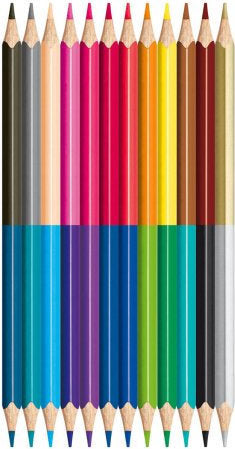 Pencil Colours X12 Colour Peps Duo Colours