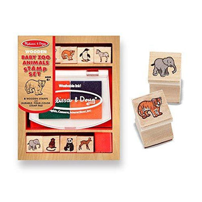 Wooden Stamp Set Baby Zoo Animals