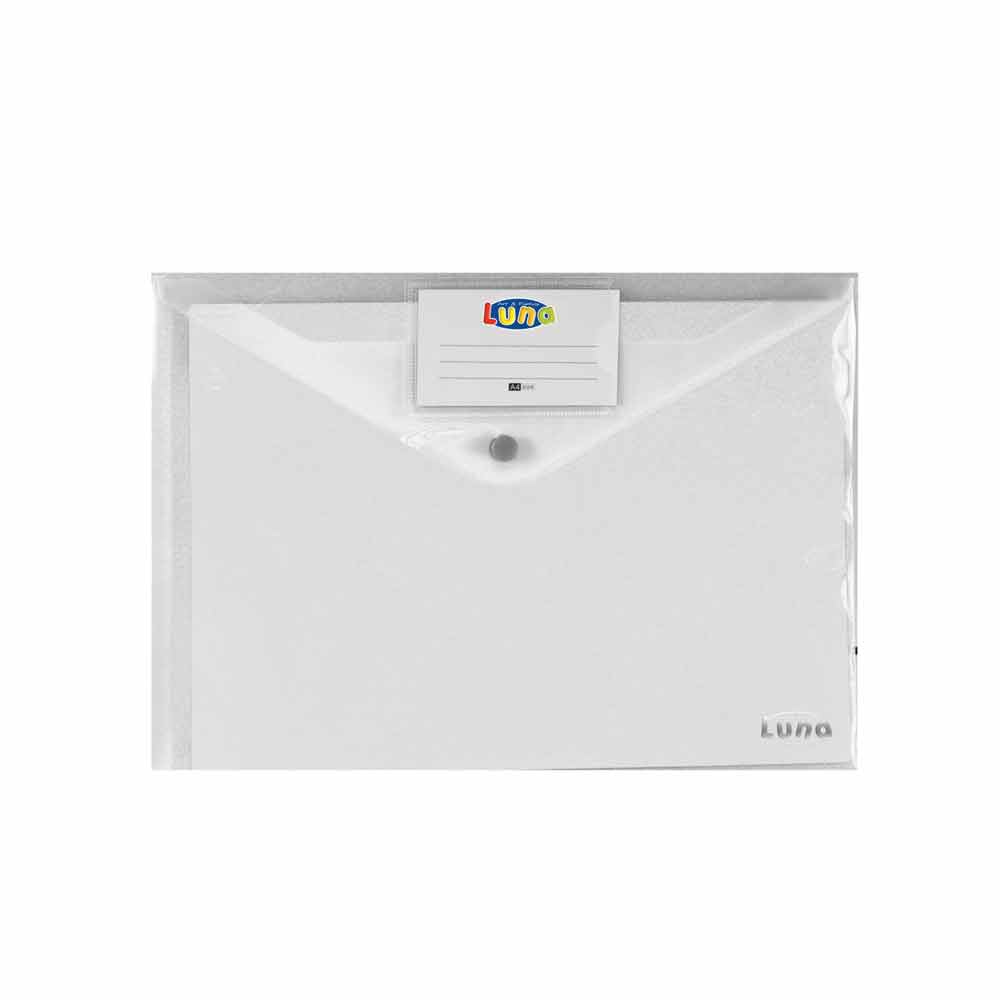Plastic A4 Button Envelope Transperant