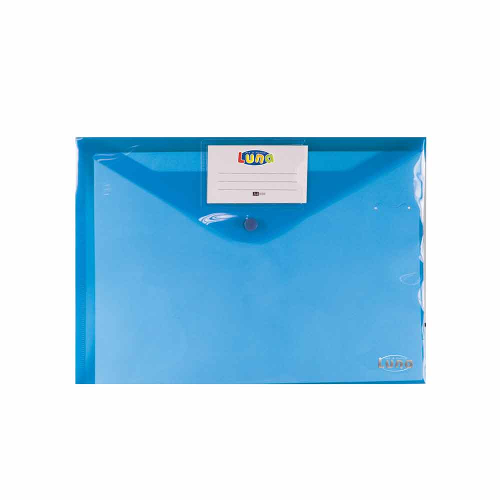 Plastic A4 Button Envelope Blue