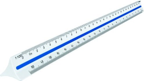 Architect'S Scale Ruler 1:20, 1:25, 1:50, 1:75, 1:100, 1:125