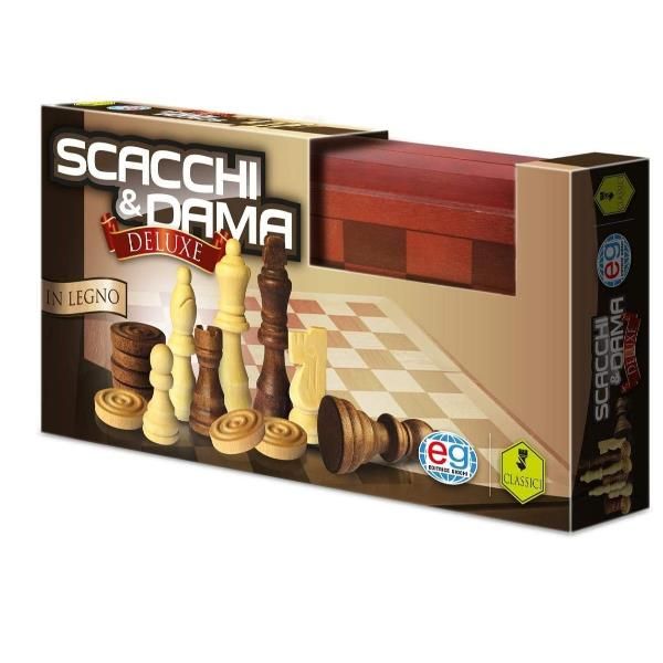 Game - Checkers And Chess In Wood 