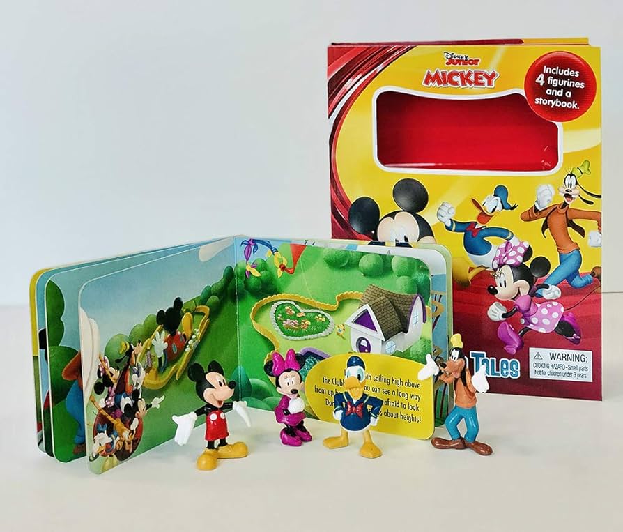 Disney Junior Mickey Tattle Tales Board Book - 4 Figurines And Story Book