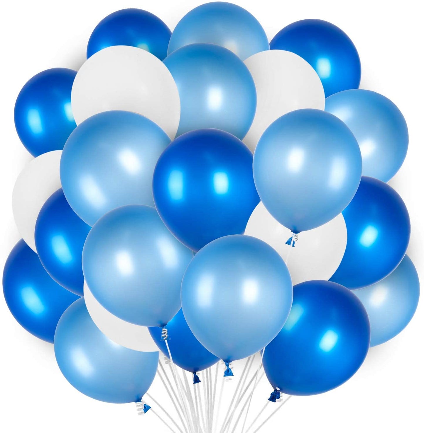 Balloons White And Light Blue X24 Pcs