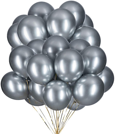 Helium Quality Balloons Packet Of 50 Metallic Silver