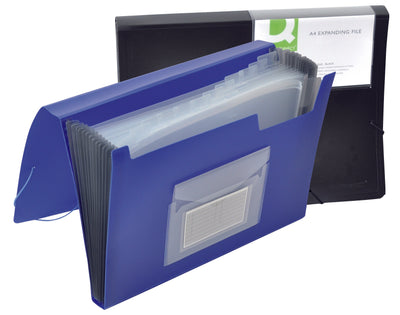 Expanding File Folder X12 Compartments Blue