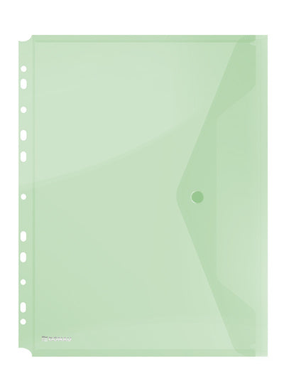 A4 Multipunch Button Folder Transperent Green
