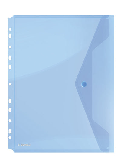 A4 Multipunch Button Folder Transperent Blue