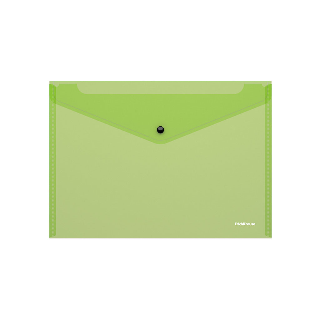 Button A4 Plastic Envelop Transperant Green