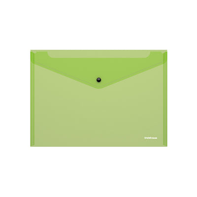 Button A4 Plastic Envelop Transperant Green