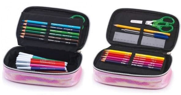 School Pencil Case One Zip Filled
