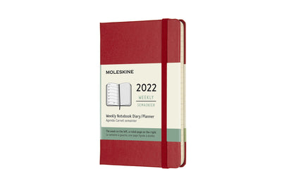12 Months Weekly Notebook A6 Saphire Red Hardback