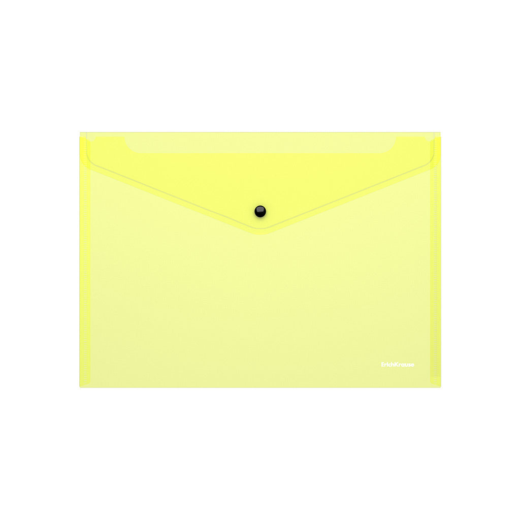 Button A4 Plastic Envelop Transperant Yellow