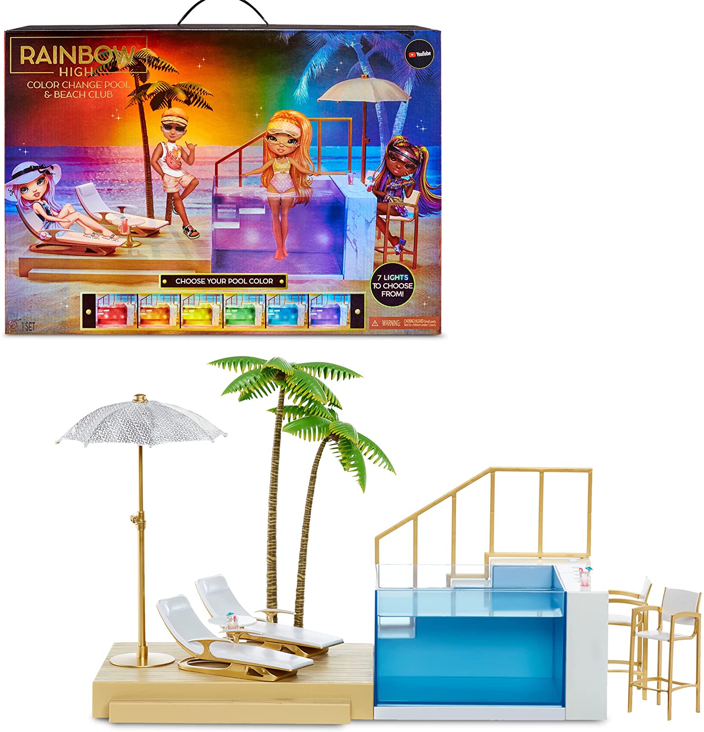 Rainbow High Color Change Pool & Beach Playset