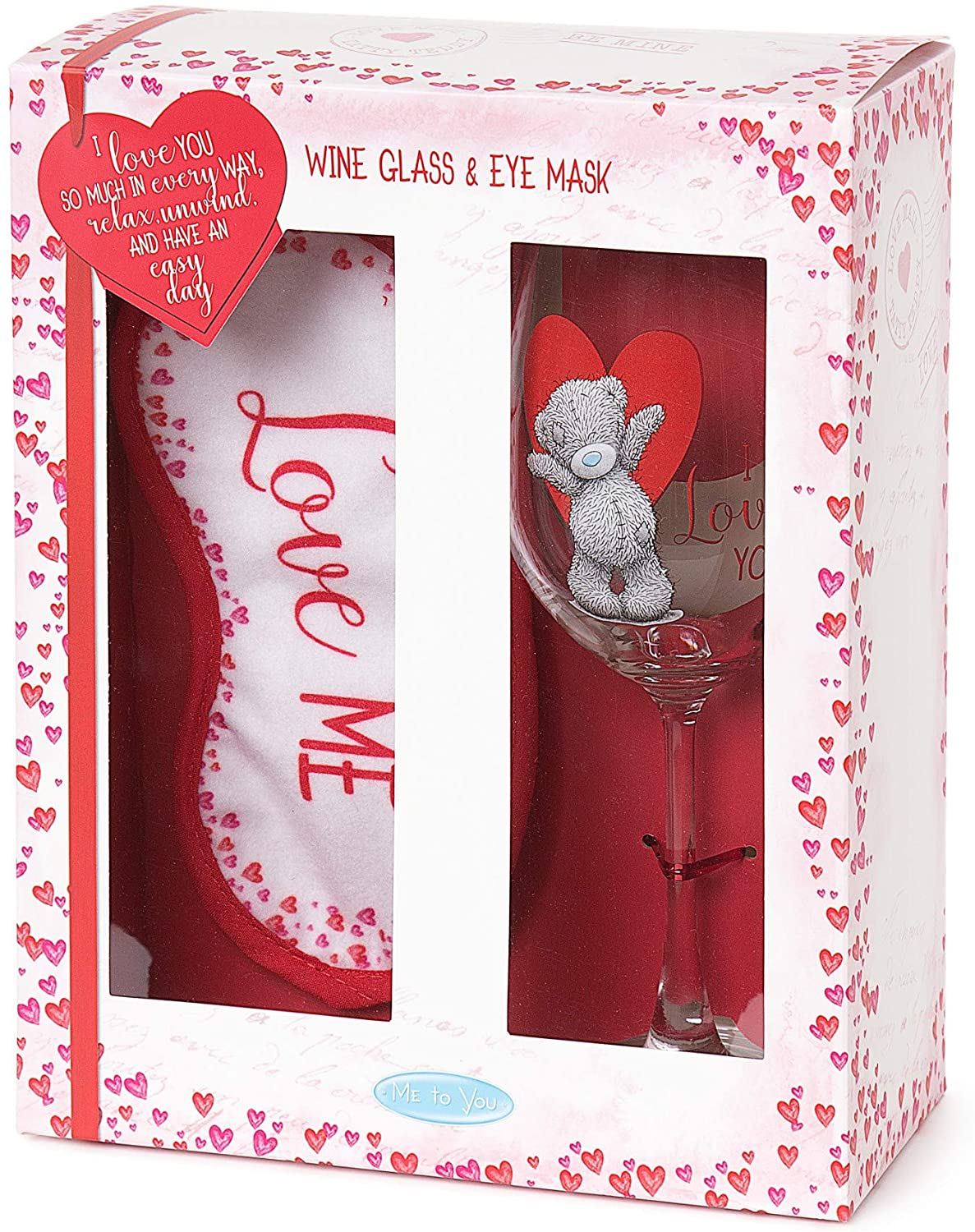 Me To You Wine Glass And Eye Mask Gift Set