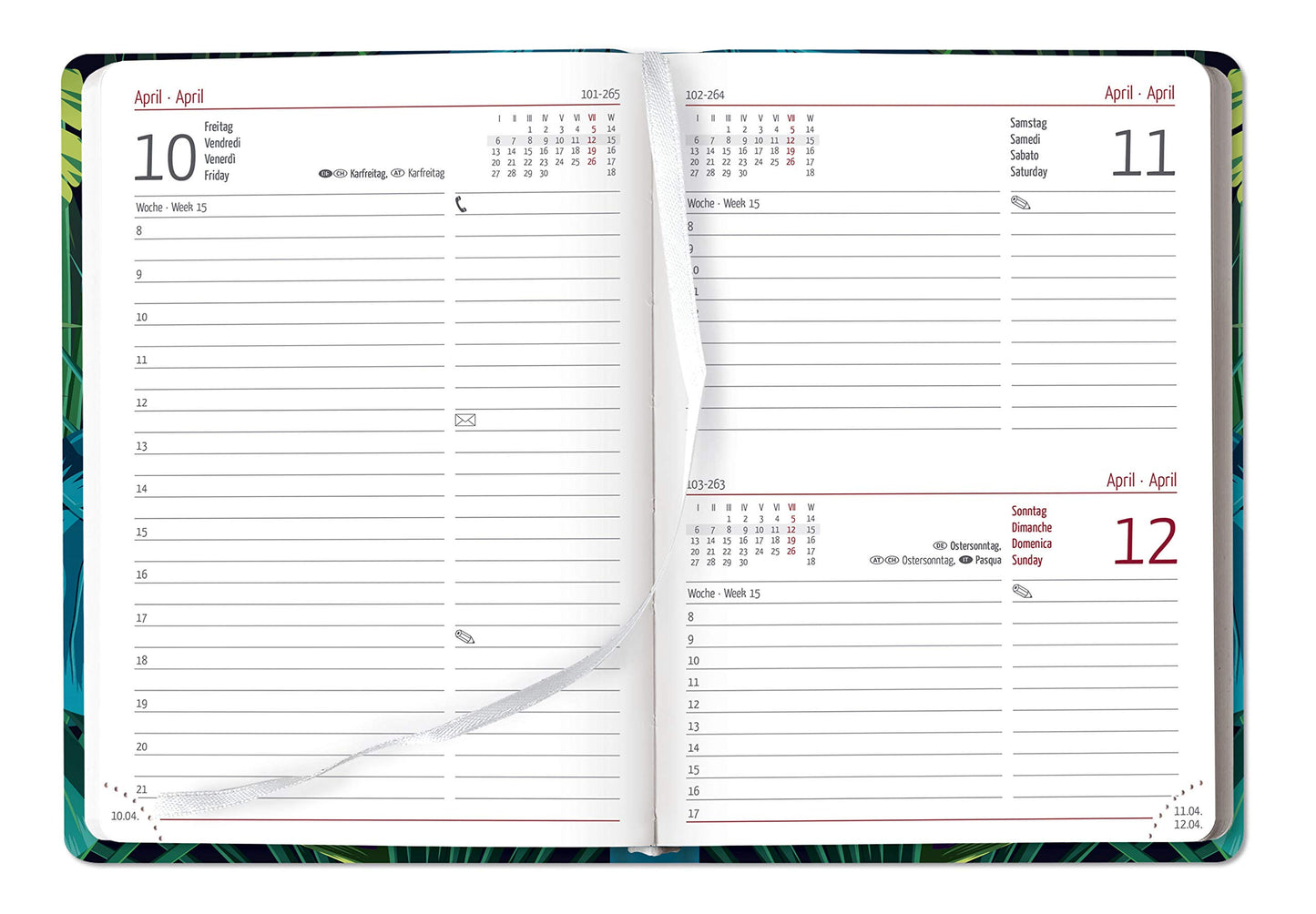 Diary Mini Book Calendar Jungle A6 One Week On 2 Pgs