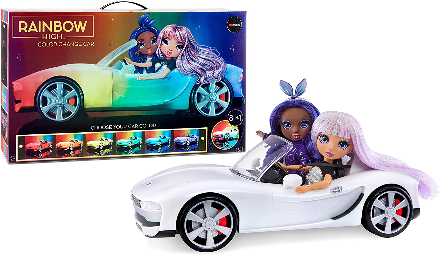 Rainbow Hiigh Colour Change 8 In 1 Car - Convertible 