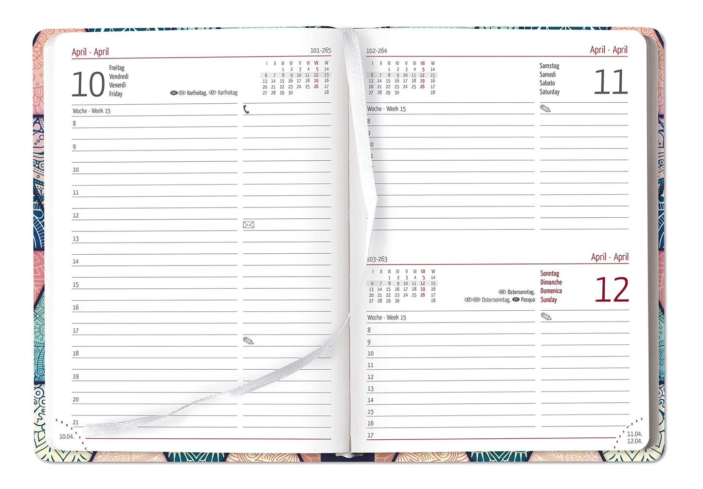Diary Mini Book Calendar Oriental A6 One Day A Page