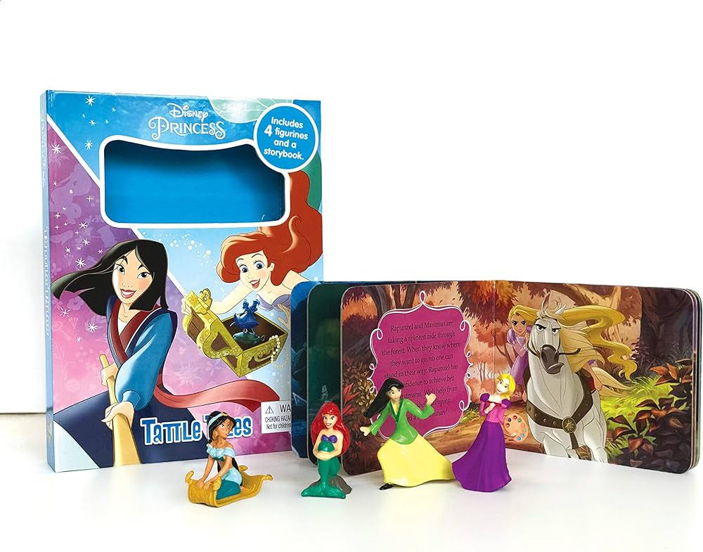 Disney Princess Tattle Tales Board Book - 4 Figurines And Story Book ...