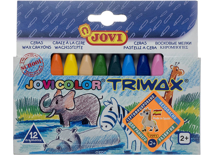 Jovi Wax Crayons X12 Jovicolor Triwax