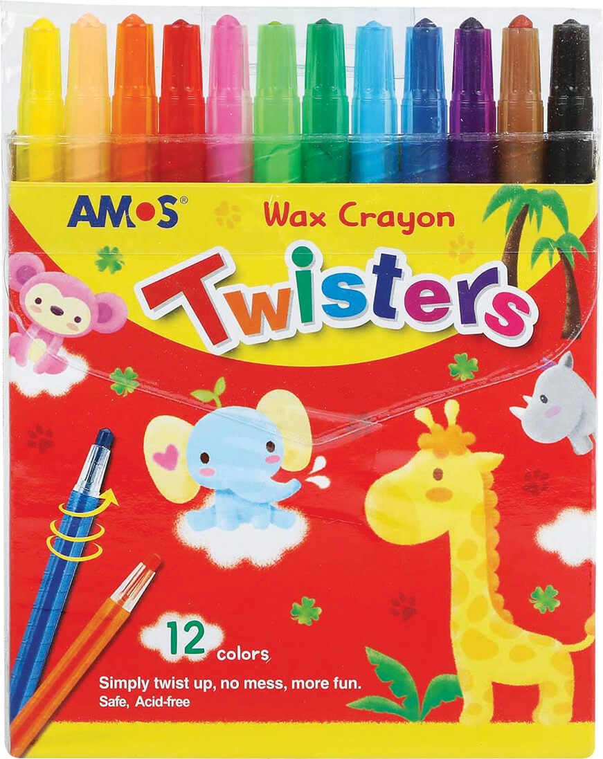Amos Wax Crayons X12 Twisters