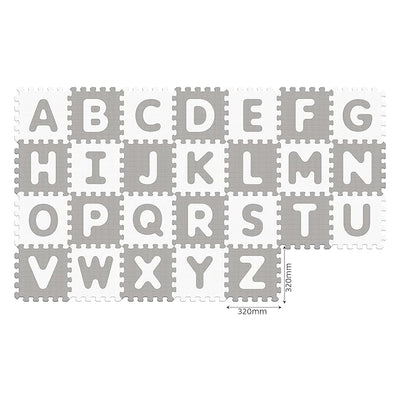 Antibacterial Alphabet Puzzle Mat 26 Pcs Grey