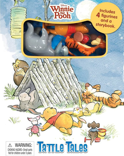 Disney Winnie The Pooh Tattle Tales Board Book - 4 Figurines And Story Book
