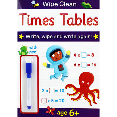Bw Wipe Clean With Pen 6+ Times Tables