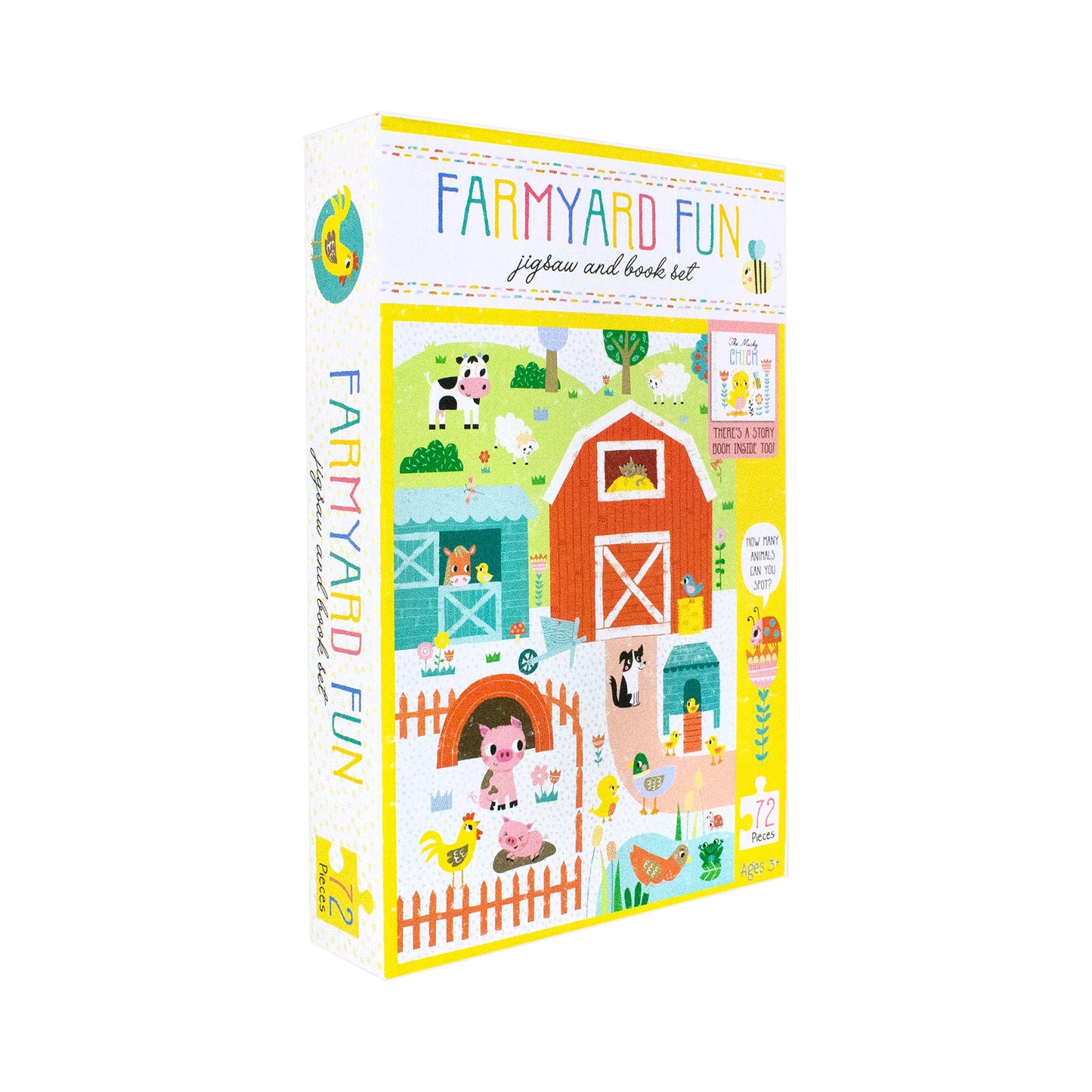 Farmyard Fun - 72 Pcs Jigsaw And Soft Cover Book Set.