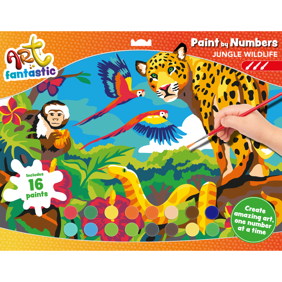 Art Fantastic Paint By Numbers Landscape - Jungle Wildlife