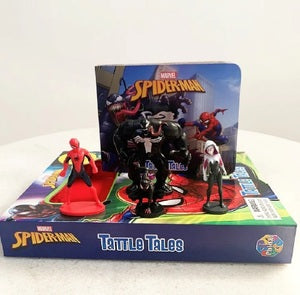 Marvel Spiderman Tattle Tales Board Book - 4 Figurines And Story Book