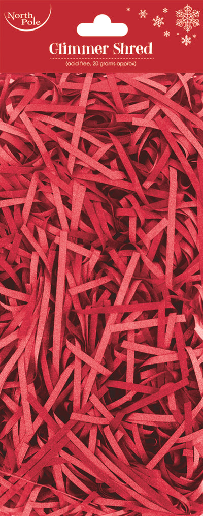 Glimmer Shredded  Red Paper 20 Gr