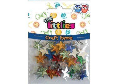 Rhinestones Stars Asst. Colored 12Mm - 56Pcs