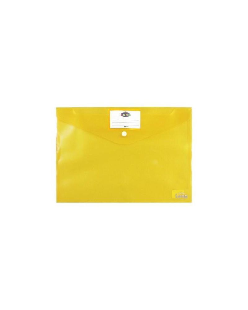 Plastic A4 Button Envelope Yellow