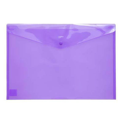 Button Envelope A3 Trsp Plastic - Purple