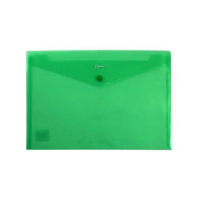 Button A4 Plastic Envelope Green