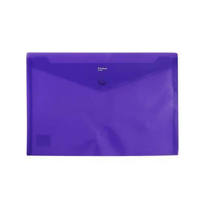 Button Envelope A4 Trsp Plastic - Purple