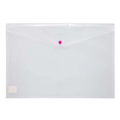 Button Envelope A4 Trsp Plastic - White