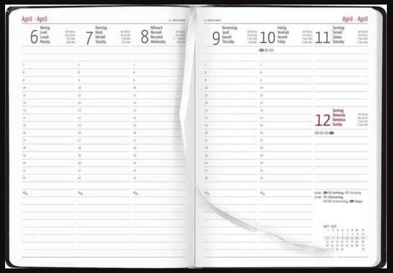 Diary 2023 Spiral A5 One Week On Two Pages