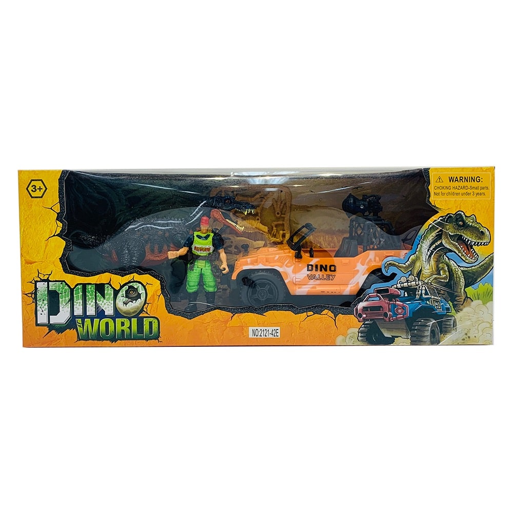 Dinosaur Play Set With Figure And Country Jeep